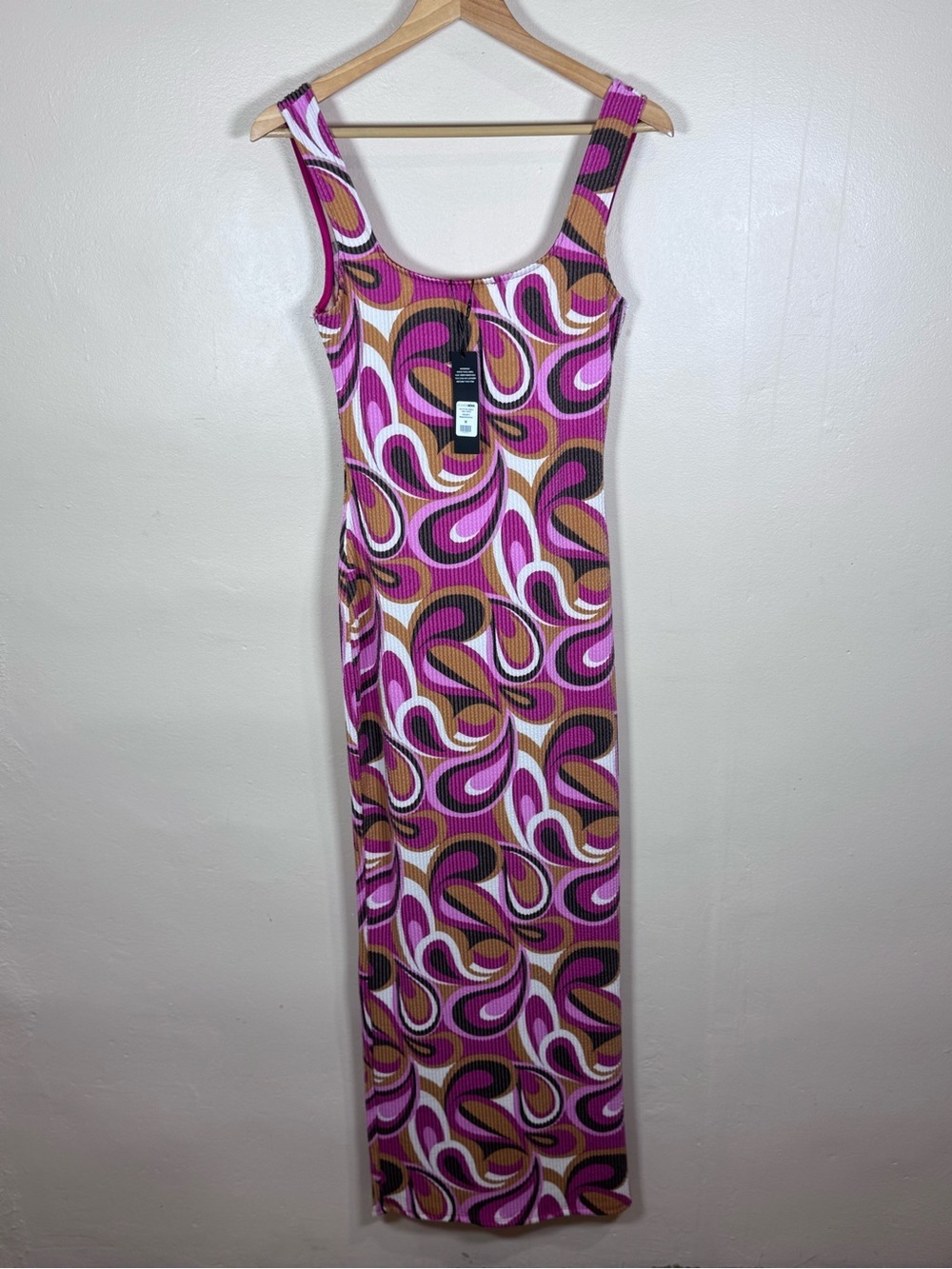 NWT Fashion Nova women’s Ribbed Valentina Maxi Dress Bodycon M 70s Sexy